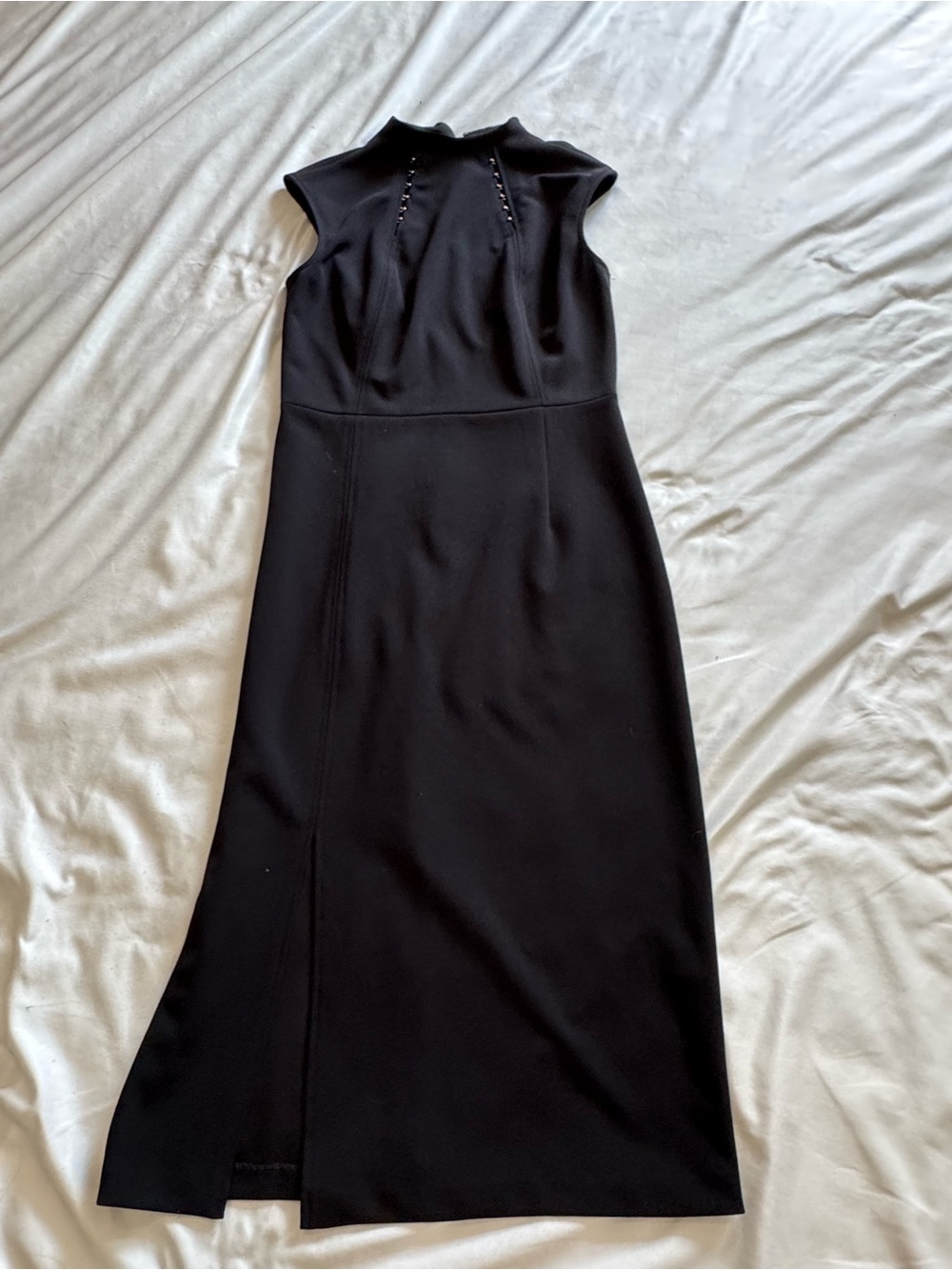 Ivanka Trump Black Maxi Dress with Subtle Neckline Detail